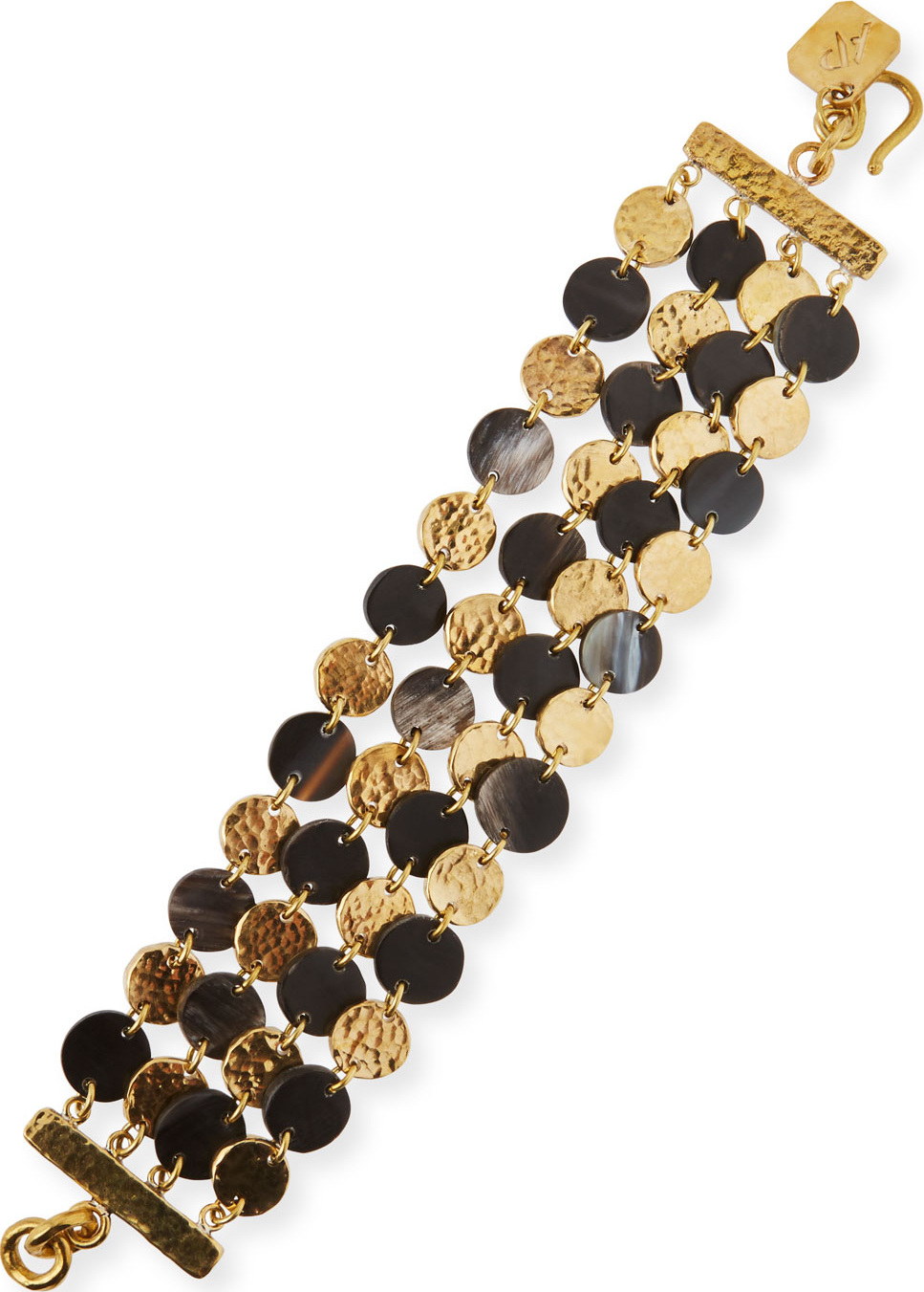Ashley Pittman Dark Horn & Bronze 4-Chain Bracelet