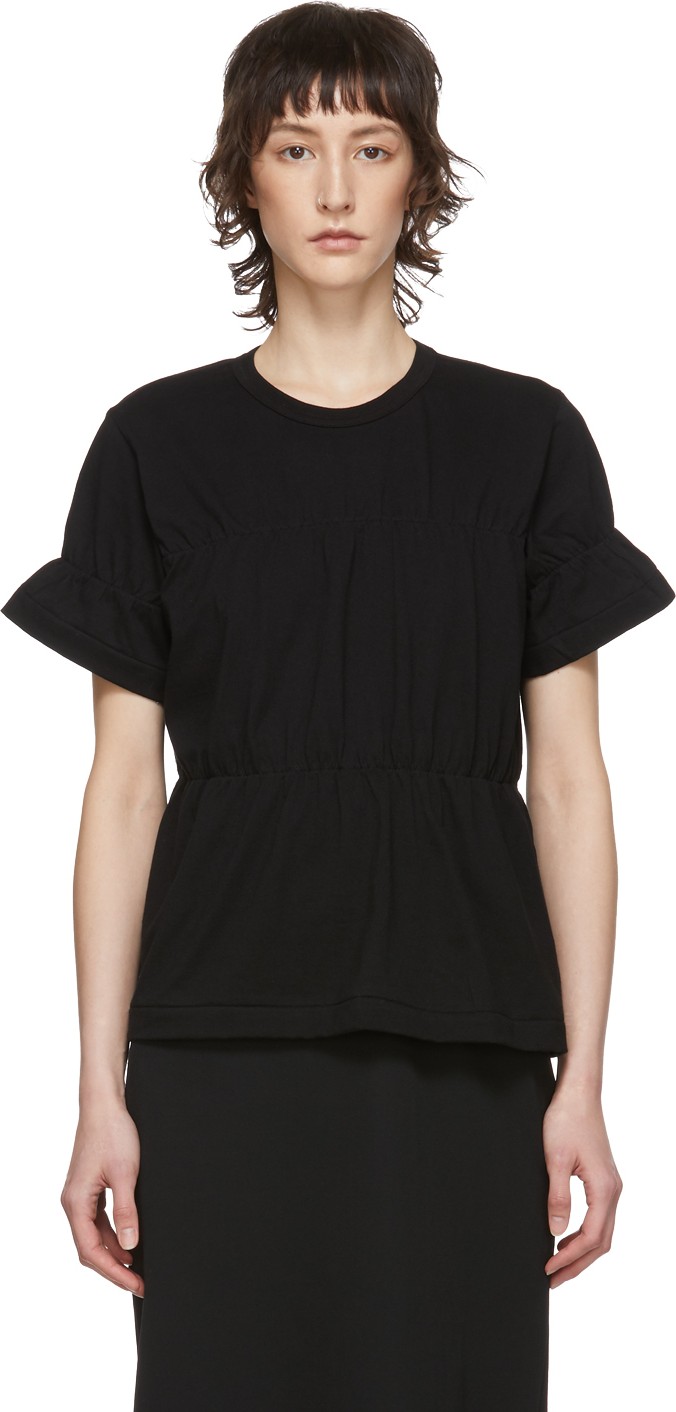 Comme Des Garçons Comme Des Garçons Black Ruched T-Shirt