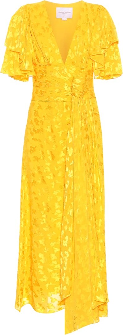 Carolina Herrera Asymmetric jacquard midi dress