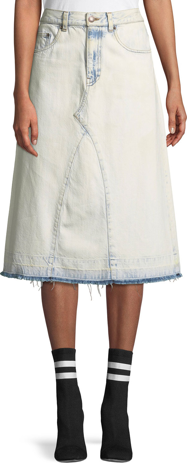 MARC JACOBS A-Line Denim Midi Skirt