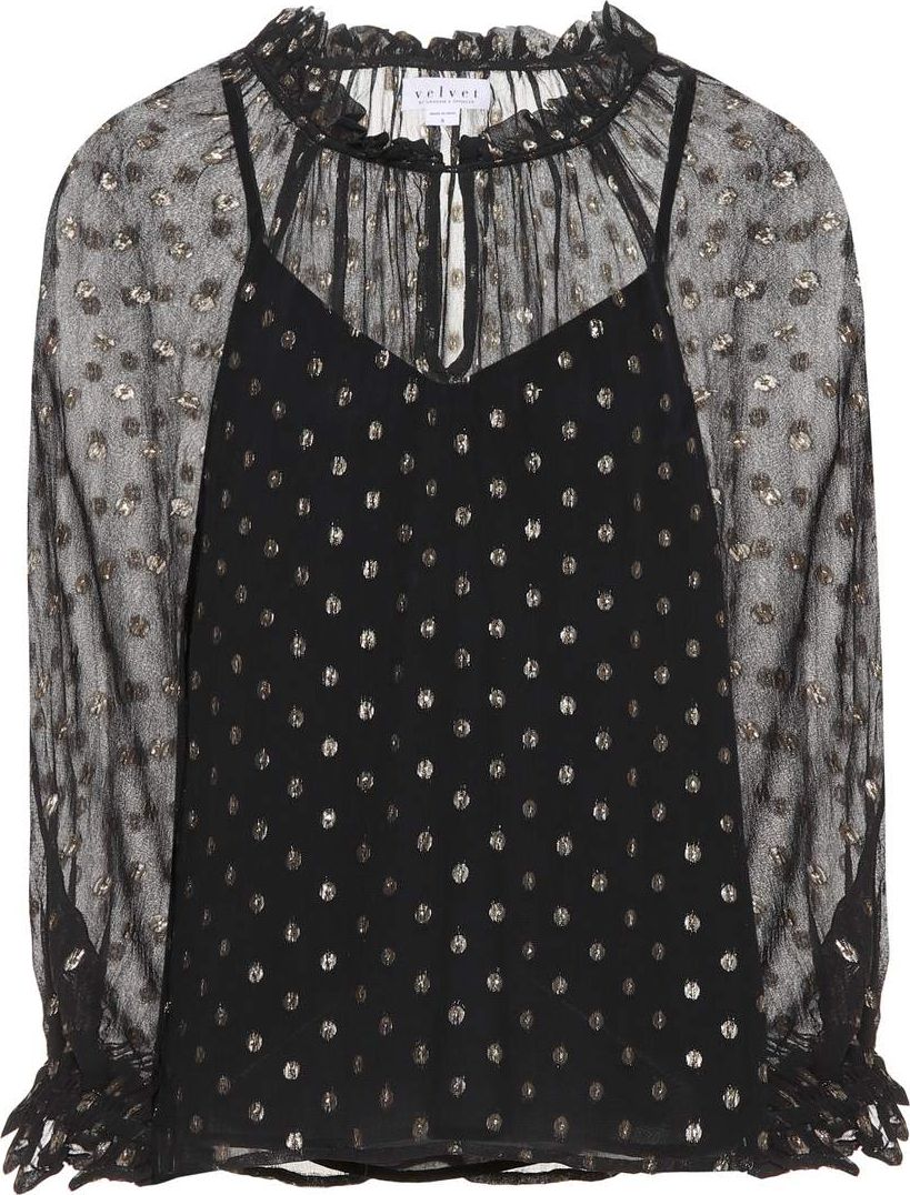 Velvet By Graham & Spencer Jorie polka-dotted top