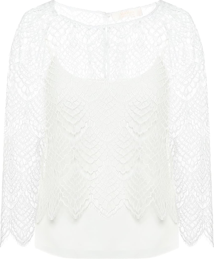 Max Mara Ornato rebrodé-lace blouse