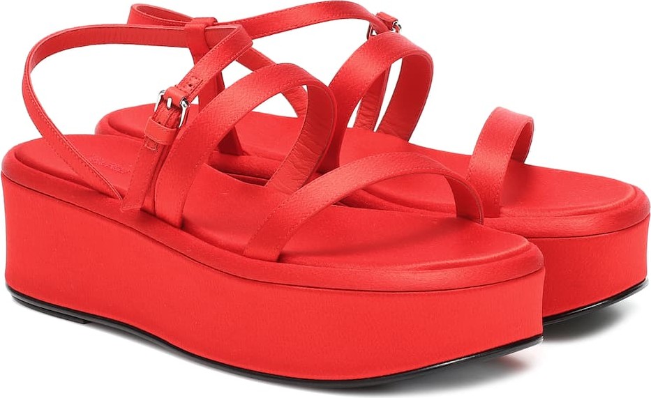 THE ROW Satin platform sandals