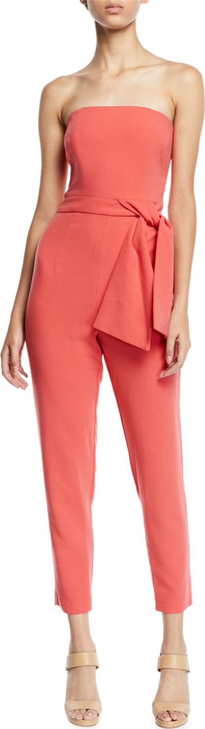 Black Halo Harbor Strapless Tie-Waist Jumpsuit