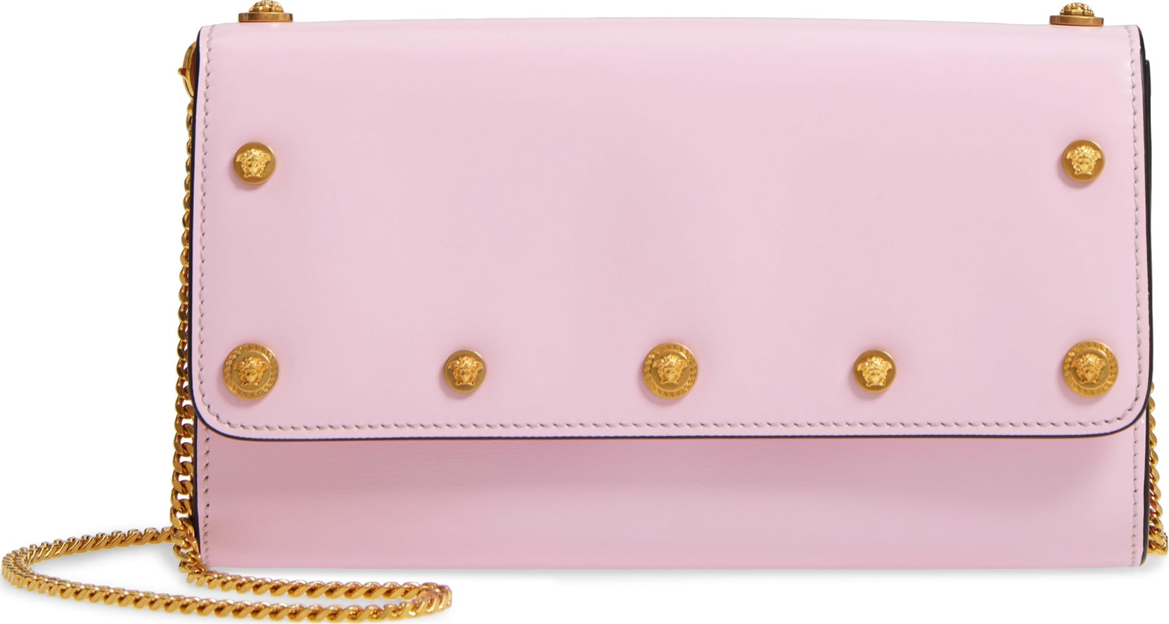 Versace Studded Leather Wallet on a Chain