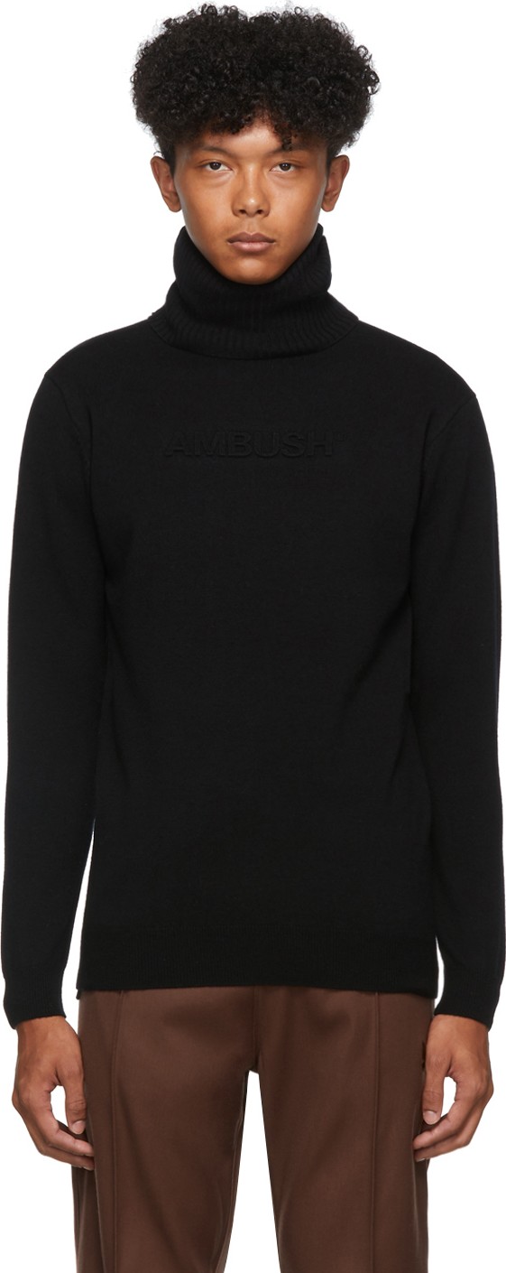 Ambush Black Embossed Logo Turtleneck