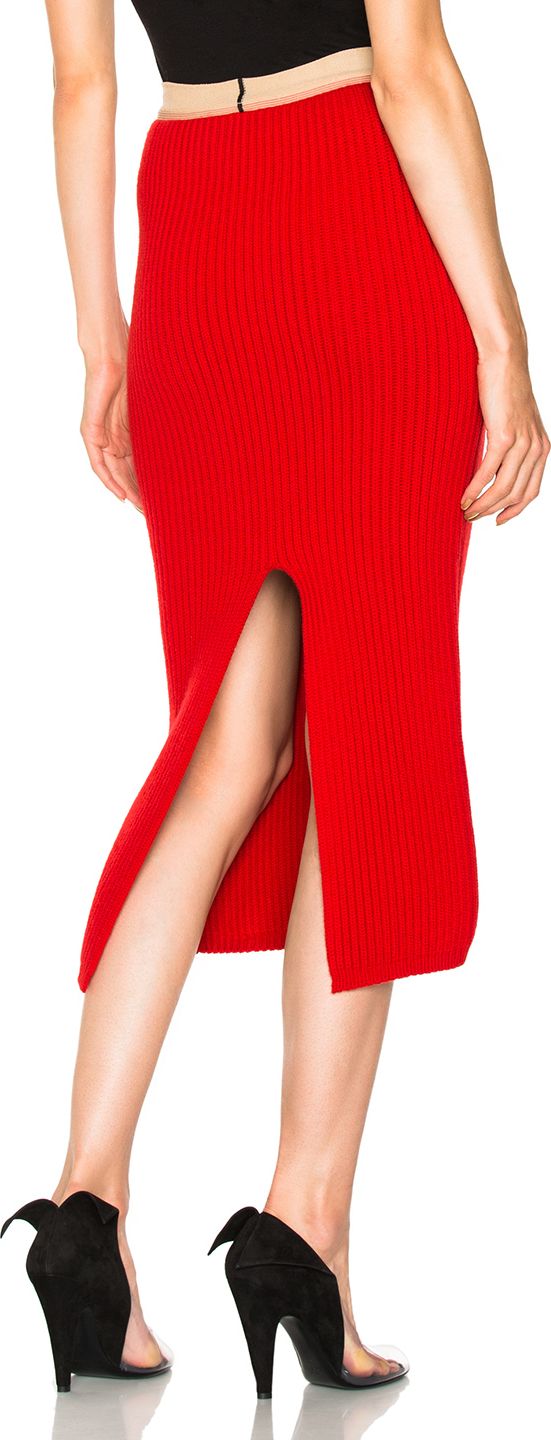 Calvin Klein 205W39NYC Wool Rib Knit Midi Skirt