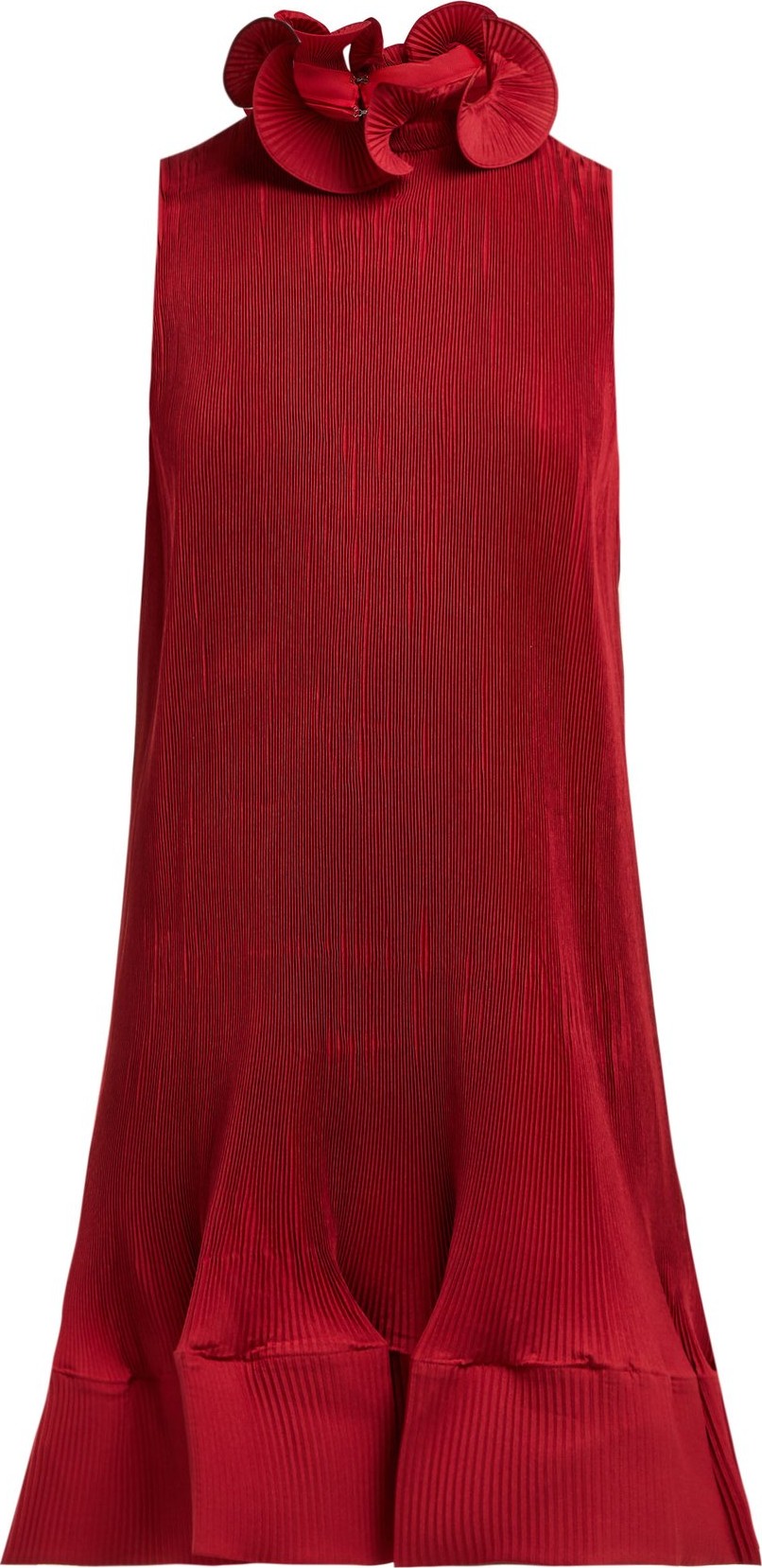 Tibi Ruffled pleated crepe dress