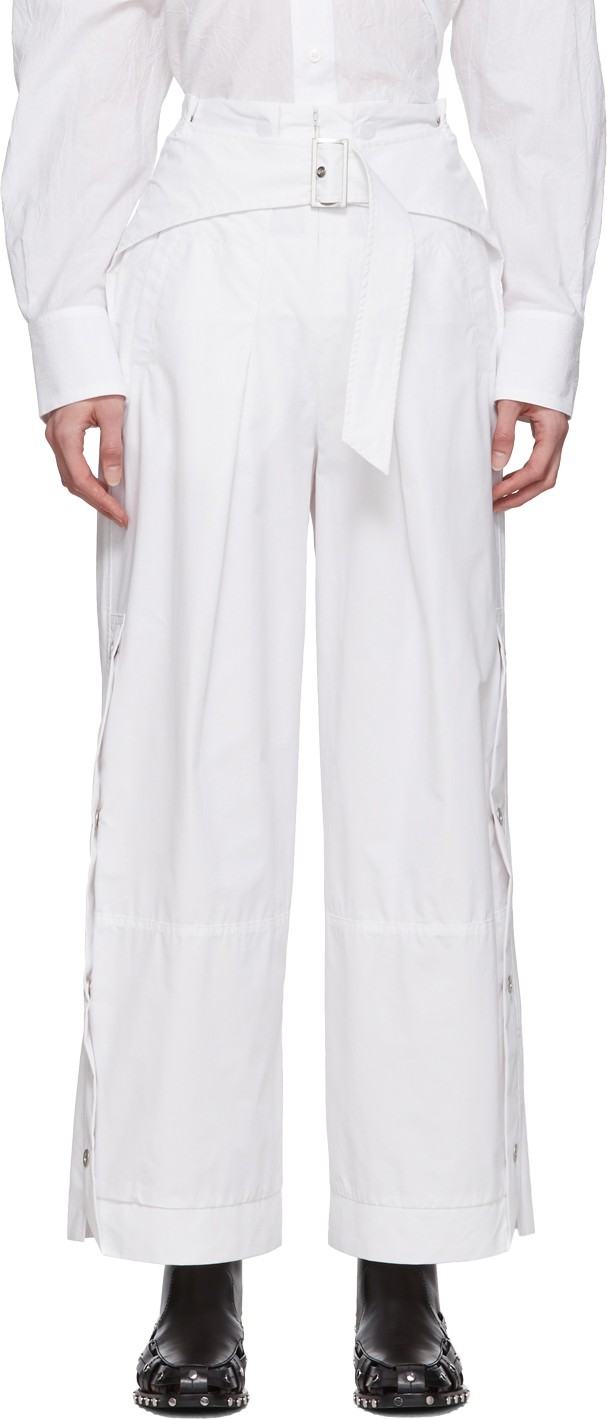 3.1 Phillip Lim White Belted Utility Snap Trousers 3.1 Phillip Lim White Belted Utility Snap Trousers