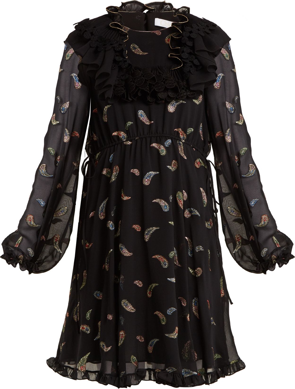 Chloe Paisley-jacquard chiffon dress
