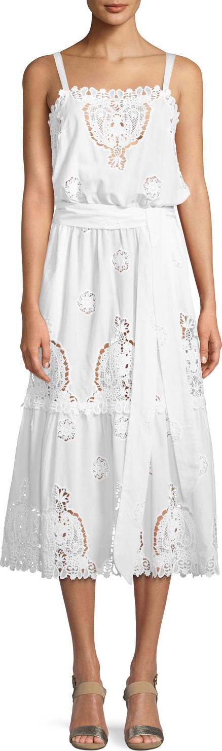 Miguelina Esme Versailles Eyelet Midi Dress