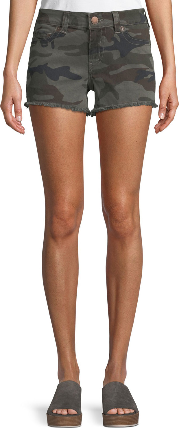 True Religion Kiera Mid-Rise Camo Shorts