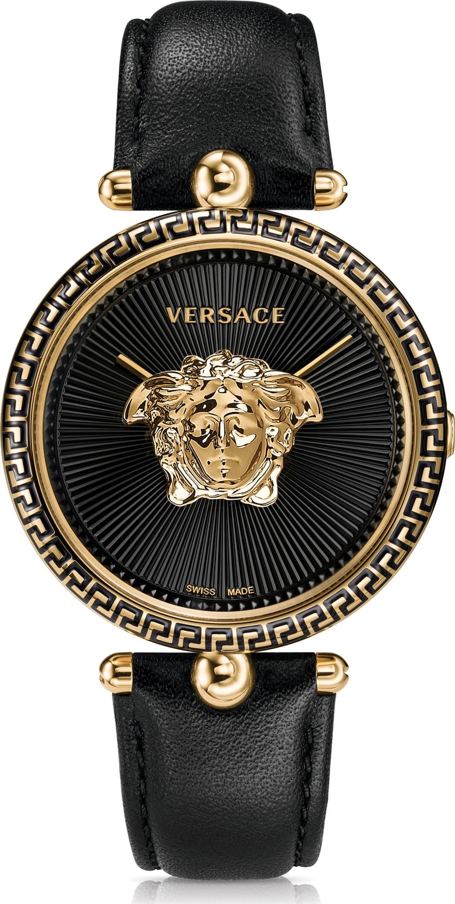 Versace Palazzo Empire Leather Strap Watch, 39mm