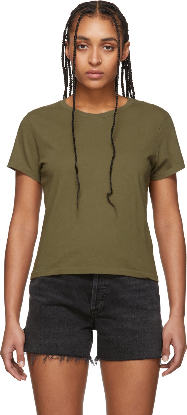 Agolde Khaki Linda Boxy T-Shirt
