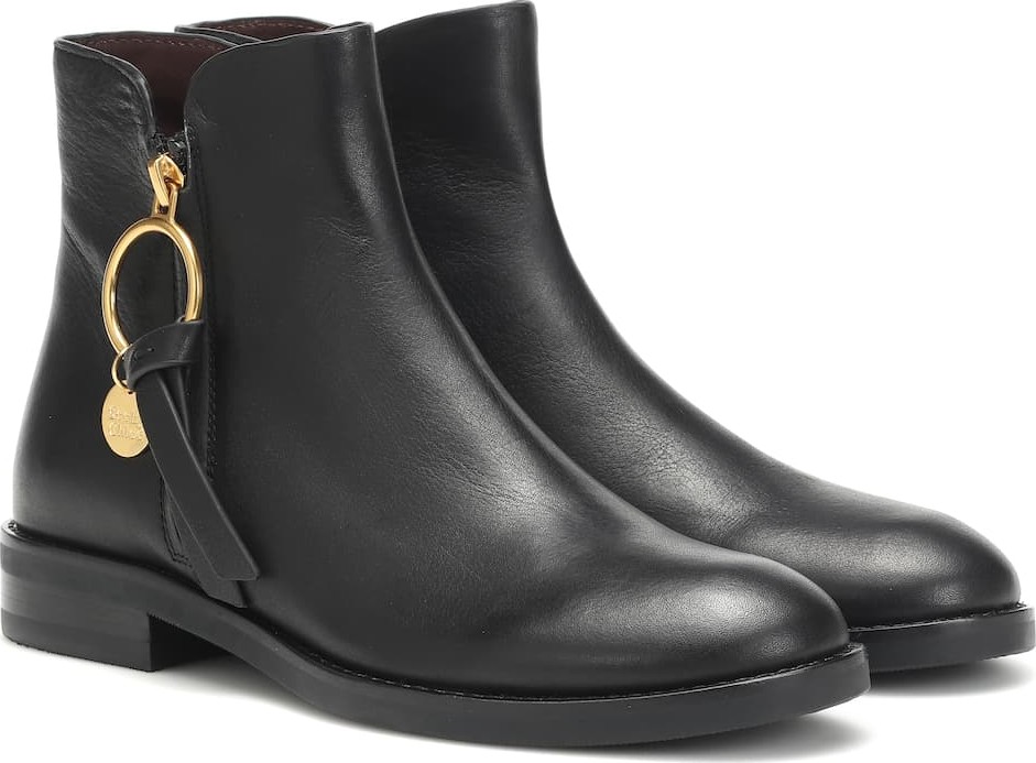 See By Chloé Louise Flat leather ankle boots