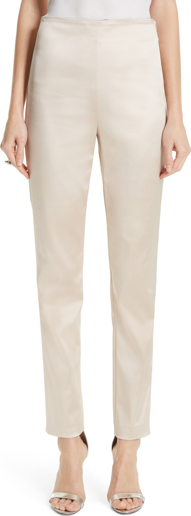 St. John Structured Stretch Satin Skinny Pants St. John Structured Stretch Satin Skinny Pants