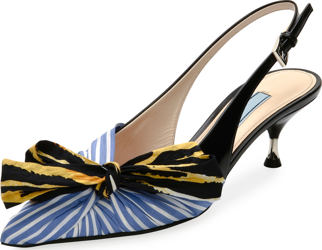 Prada Colorblock  Fabric Slingback Pump
