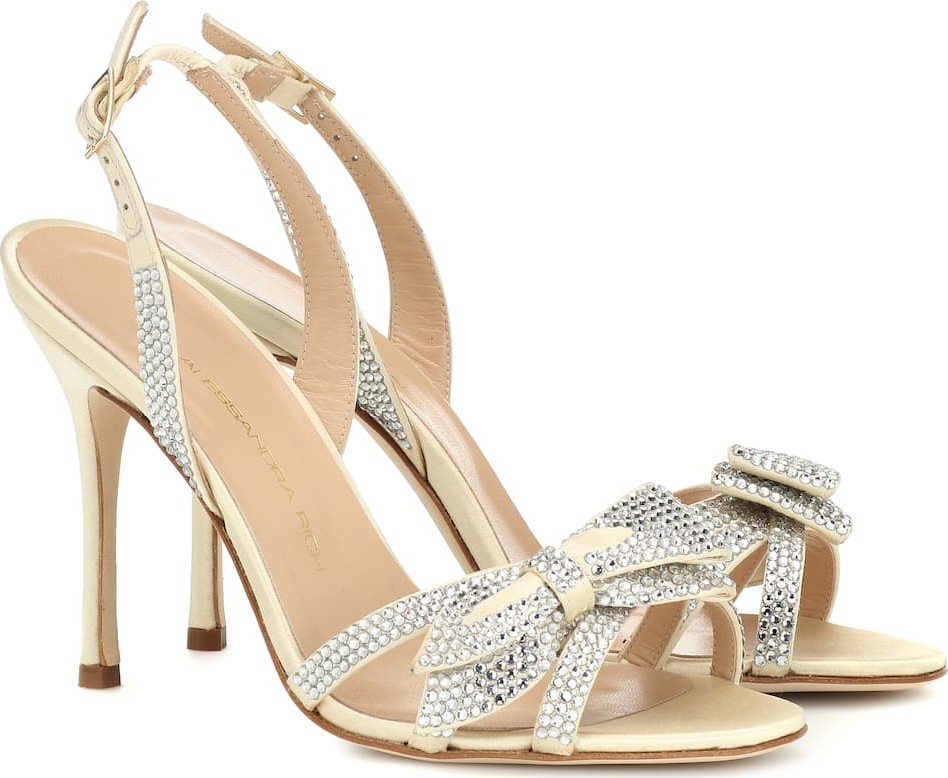Alessandra Rich Crystal-embellished satin sandals