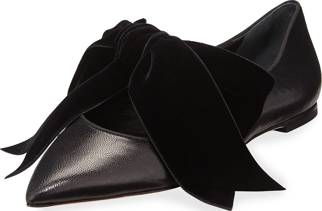 Tory Burch Clara Ballet Flats with Large Velvet Bow