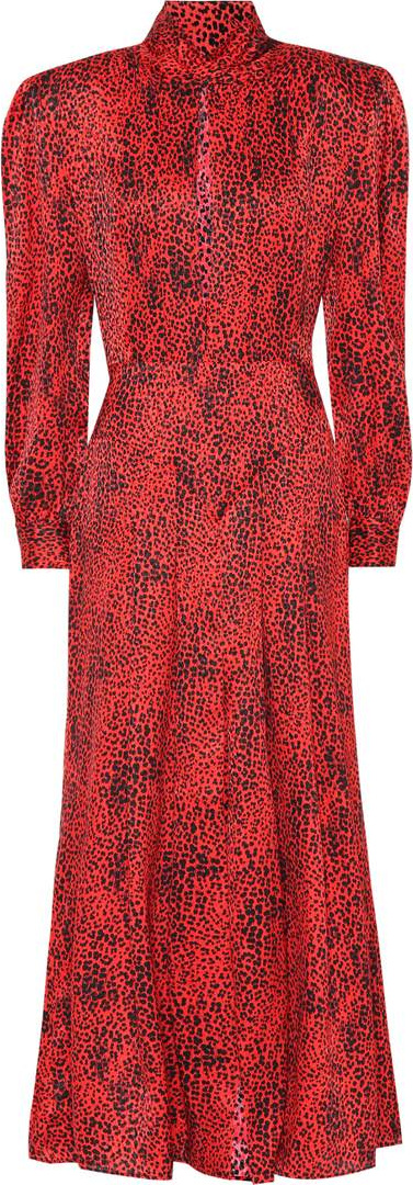 Alessandra Rich Leopard silk jacquard dress