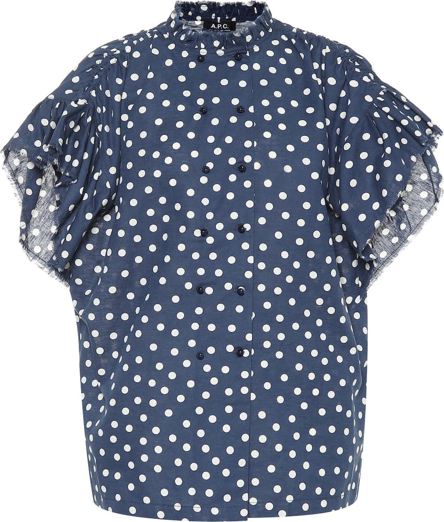 A.P.C. Suzanne polka-dot cotton-blend blouse