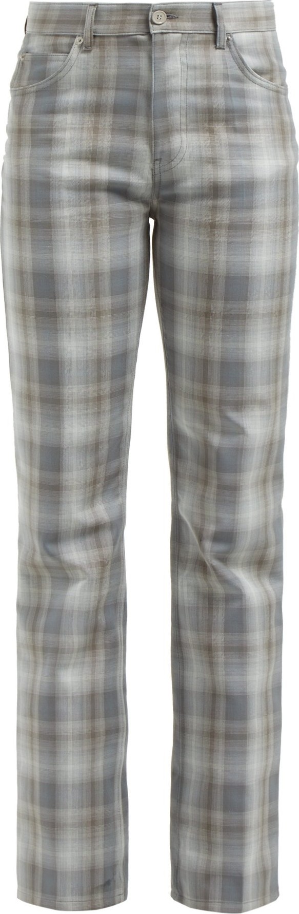 MM6 Maison Margiela Straight-leg checked cotton-blend trousers