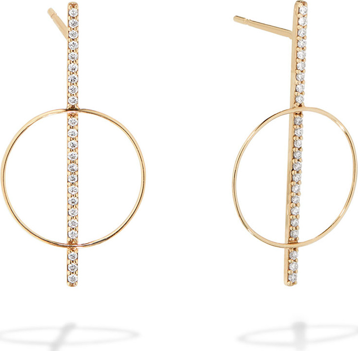 Lana 14k Gold Diamond Bar Hoop Earrings