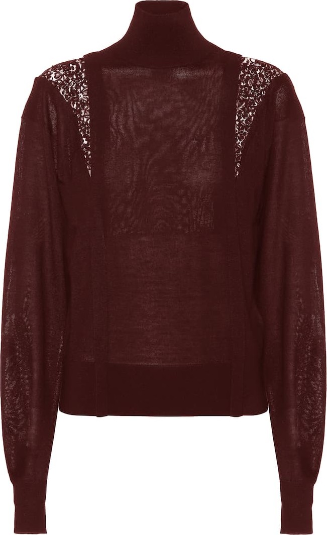 Chloe Wool and silk turtleneck sweater