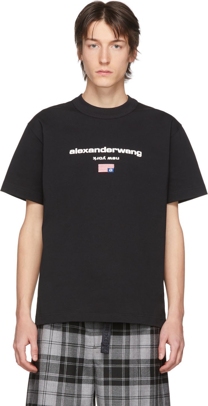 Alexander Wang Black Graphic Logo T-Shirt