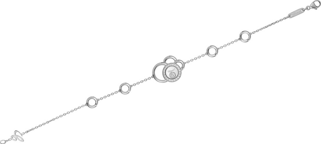 Chopard Happy Dreams Semi Pave Diamond Bracelet in 18K White Gold