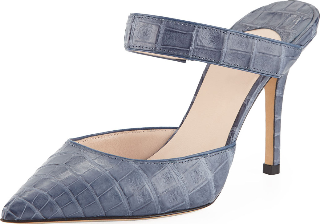 Nancy Gonzalez Gili Pointed Crocodile Mules