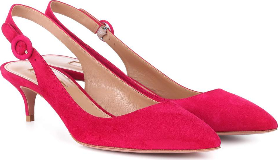 Aquazzura Pure 45 suede slingback pumps