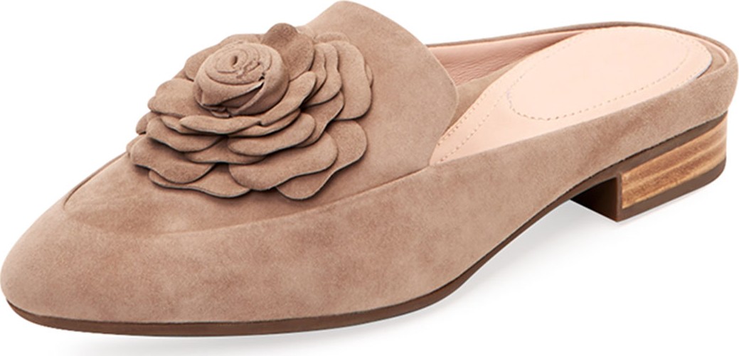 Taryn Rose Blythe Floral Suede Mule Loafer