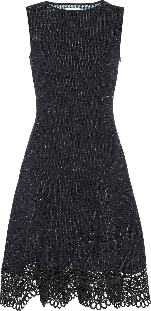 Oscar De La Renta Guipure lace-trimmed tweed dress