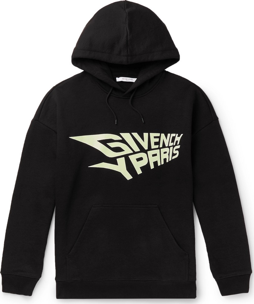 Givenchy Glow-in-the-Dark Logo-Print Loopback Cotton-Jersey Hoodie