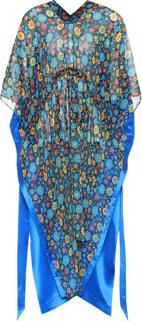 Balenciaga Floral-printed silk satin kaftan