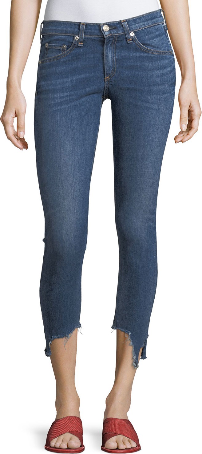 Rag & Bone High-Rise 10" Capri Jeans w/ Destroyed Hem