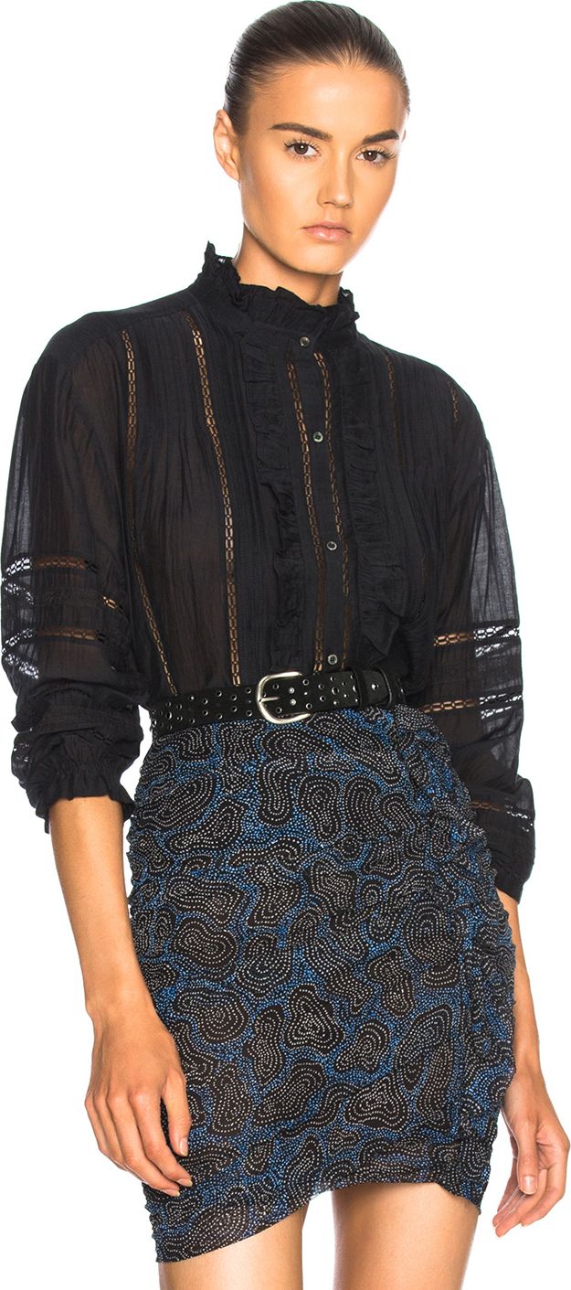 Isabel Marant Etoile Valda Lace & Cotton Blouse