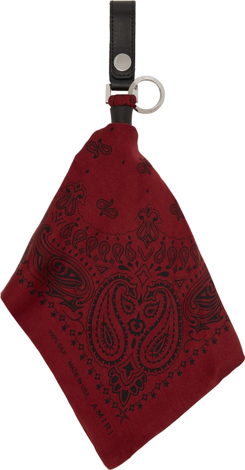 Amiri Burgundy Bandana Keychain