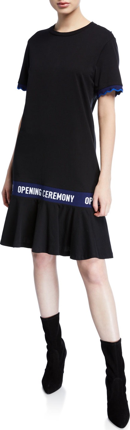 Opening Ceremony Scallop OC Elastic Cotton T Dress Opening Ceremony Scallop OC Elastic Cotton T Dress