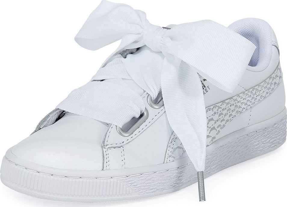 PUMA Basket Heart Oceanaire Ribbon-Laced Sneaker
