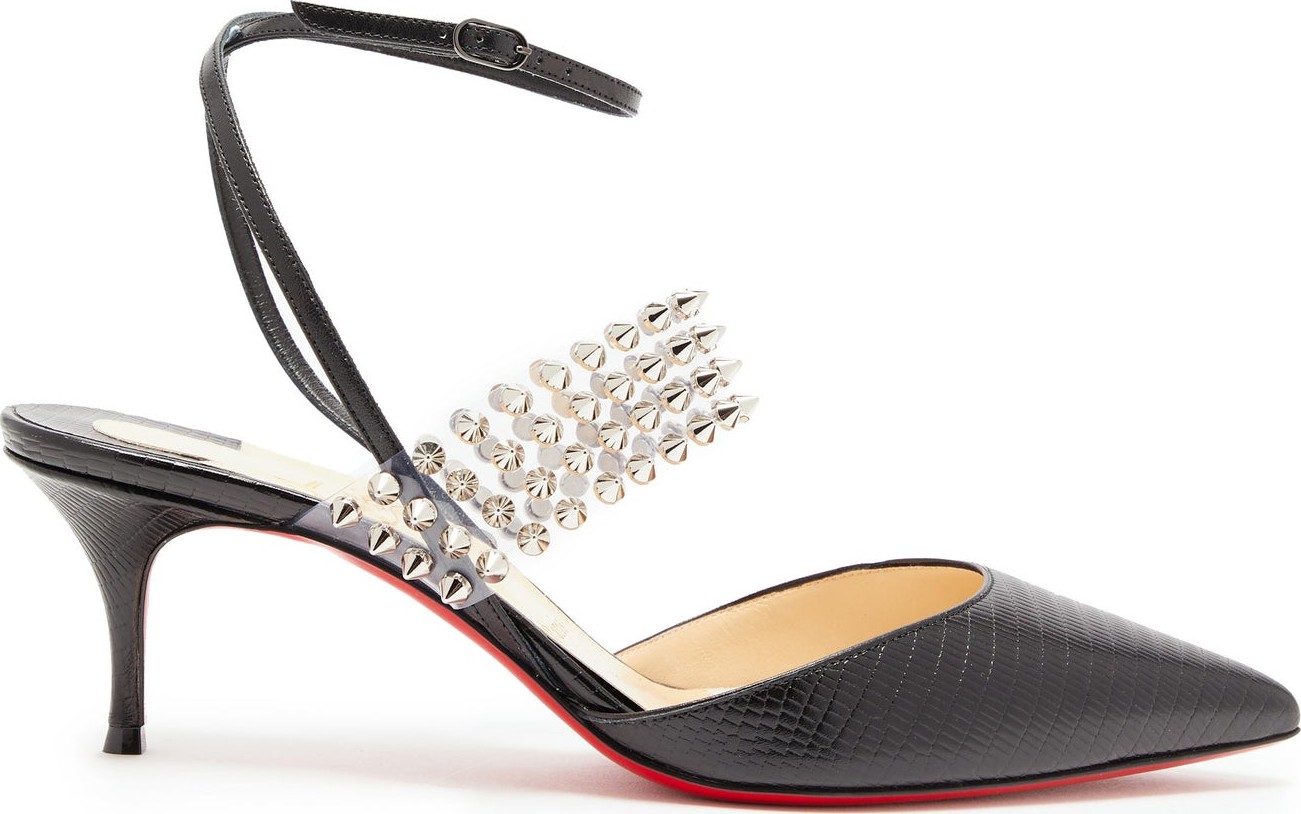 Christian Louboutin Levita 55 studded lizard-effect leather pumps