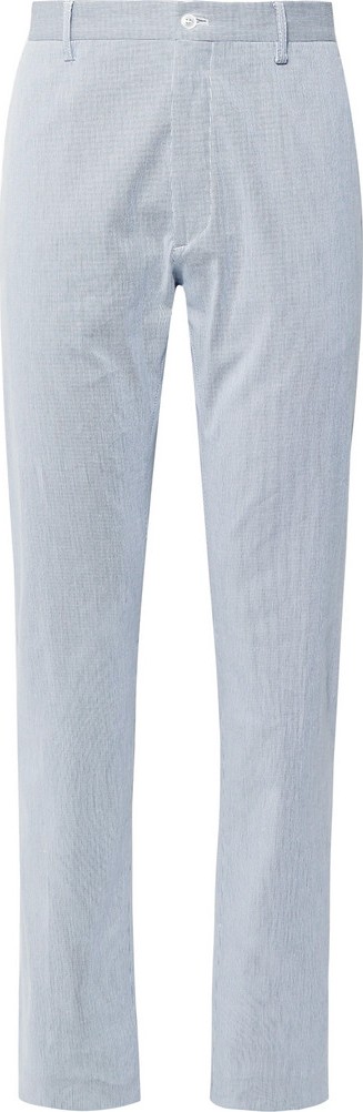 Zanella Noah Slim-Fit Pinstriped Stretch-Cotton Trousers