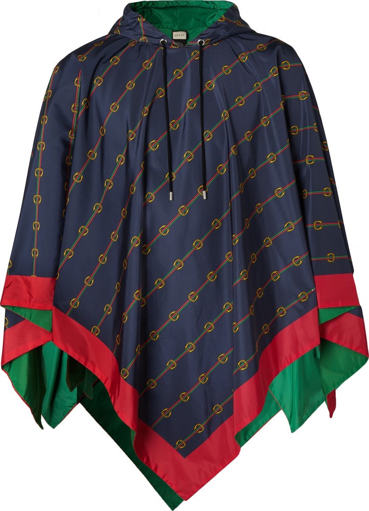 Gucci Reversible Logo-Print Nylon Hooded Poncho
