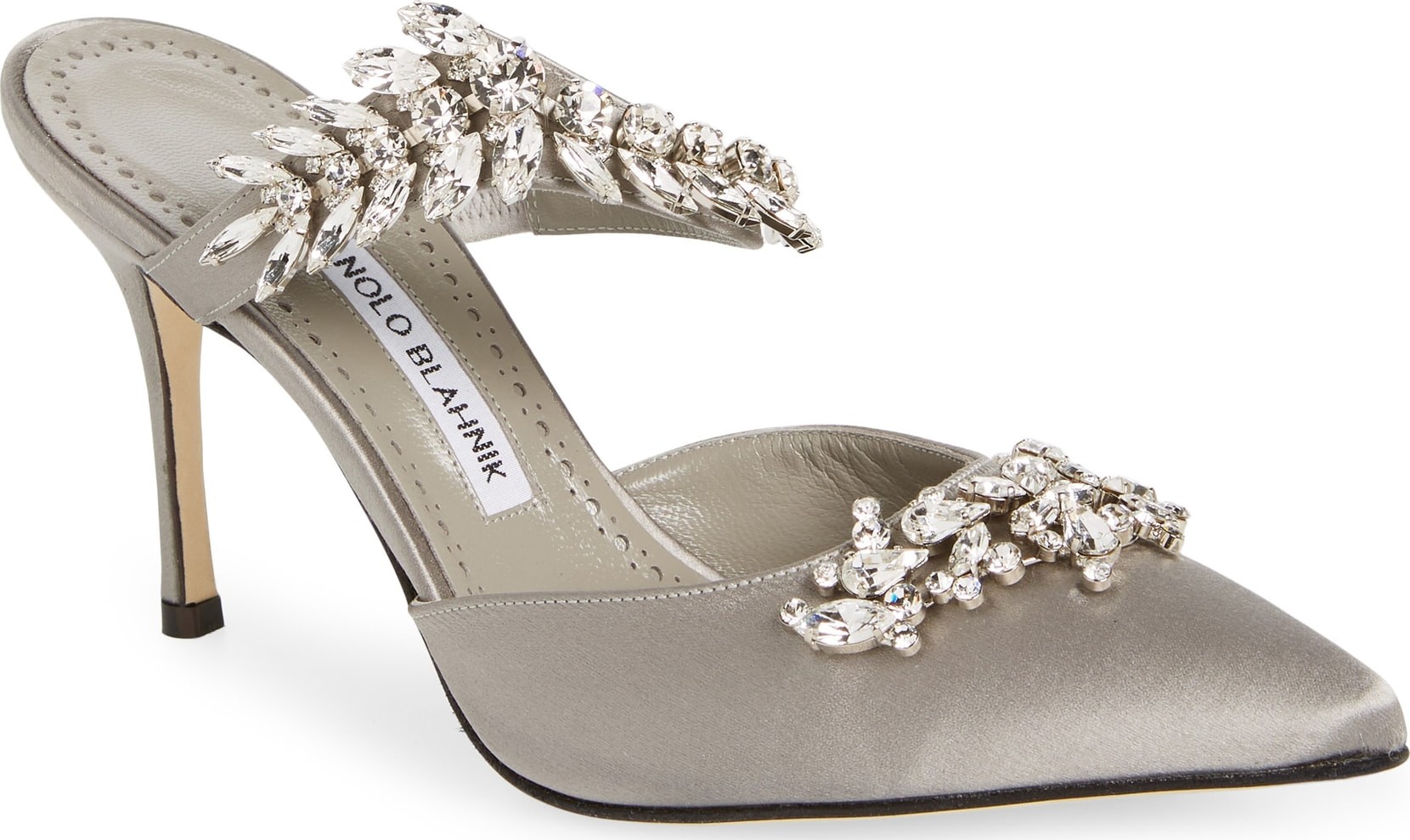 Manolo Blahnik Lurum Jewel Leaf Mule