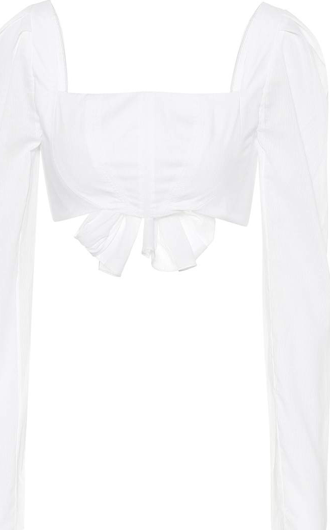 Rosie Assoulin Striped cotton crop top