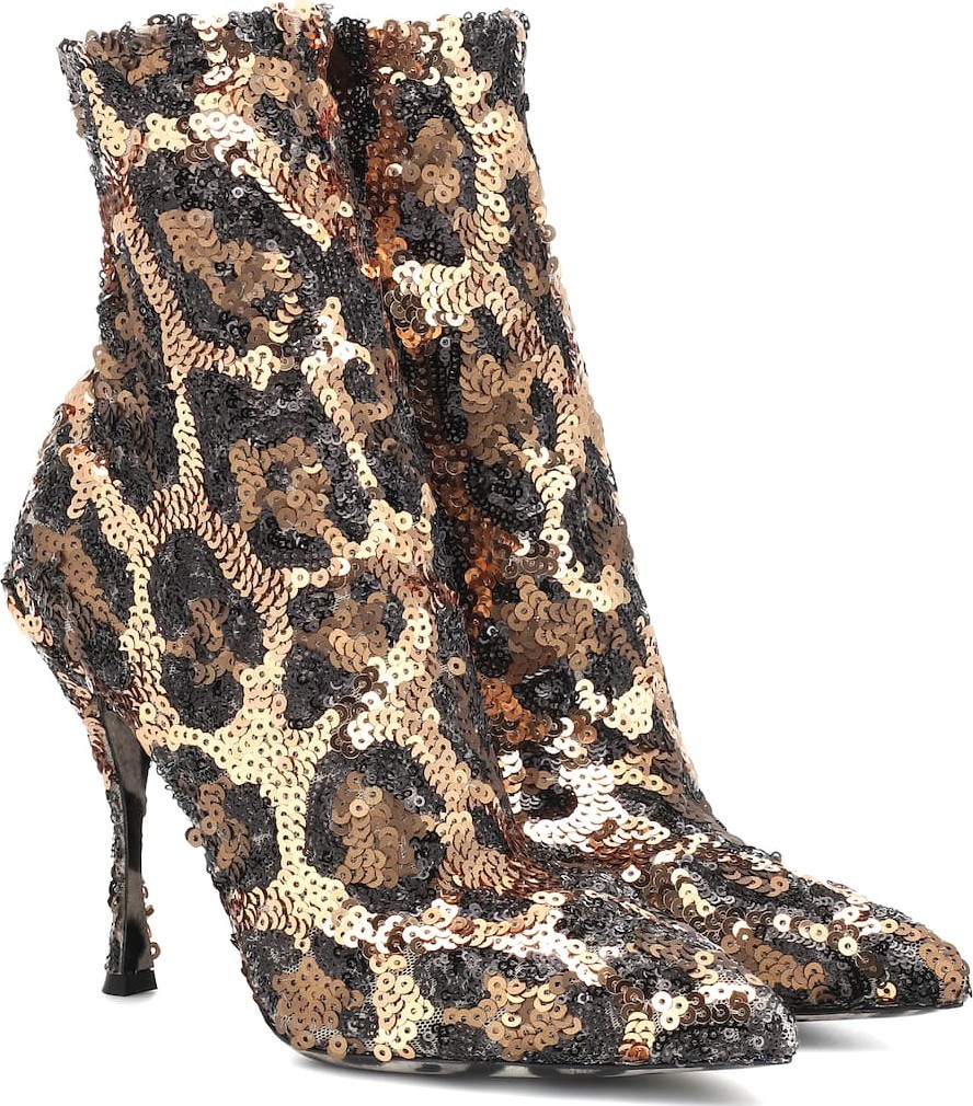 Dolce & Gabbana Sequined ankle boots