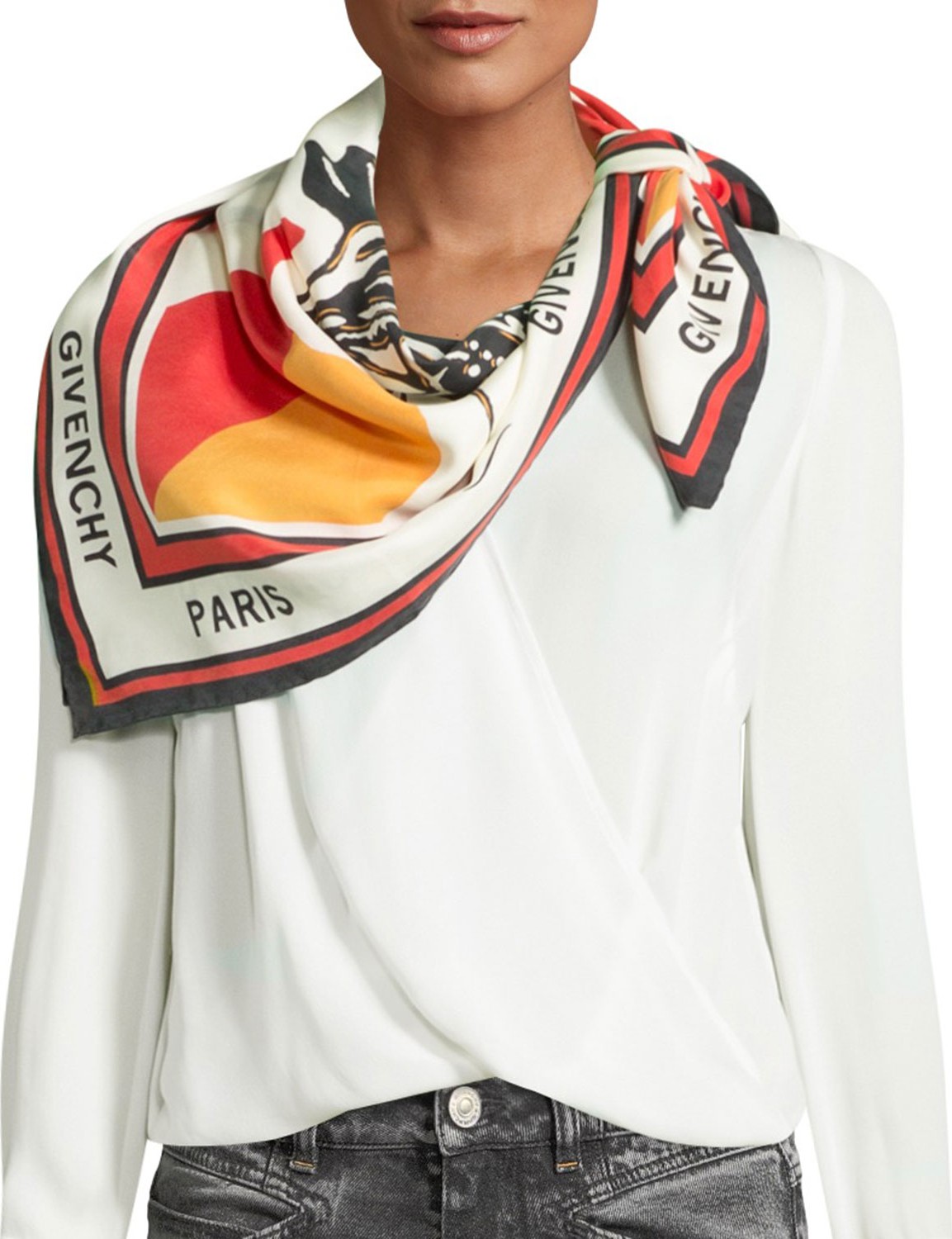 Givenchy Catwings Square Silk Scarf