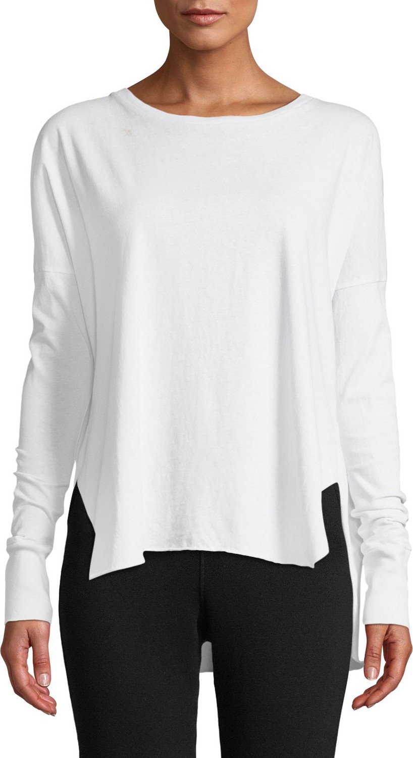 FOREO Relaxed Long-Sleeve High-Low Cotton Tee