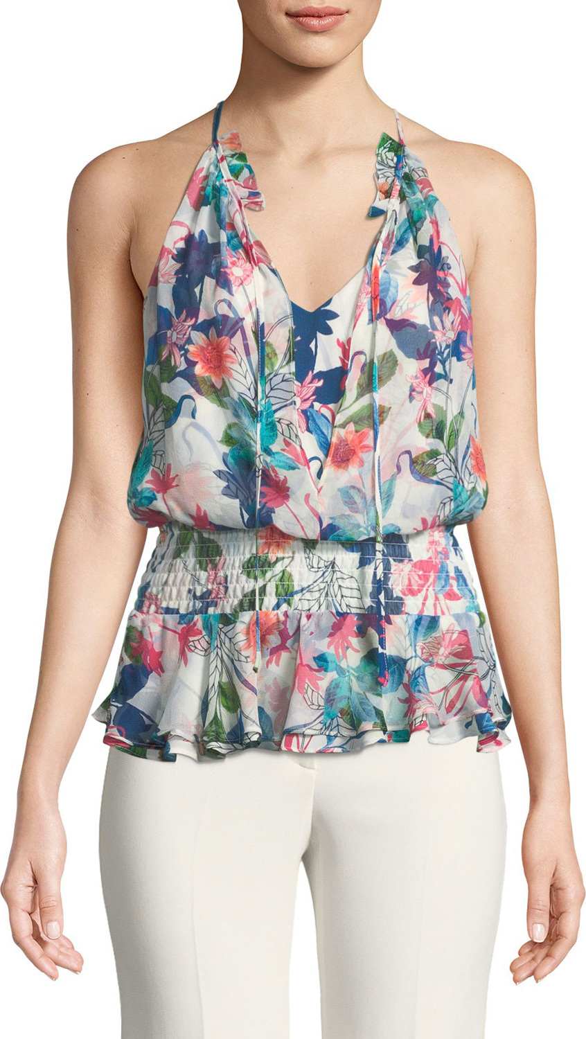 Parker Creed Combo Floral Silk Top